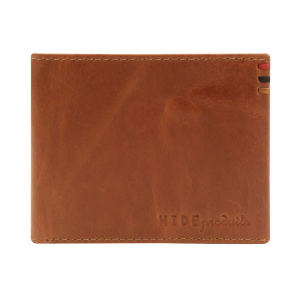 Pure Leather Men’s  Tan Color Bi Fold 3 Thread Wallet