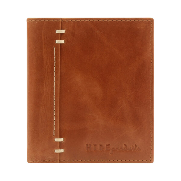 Pure Leather Men’s  Tan Color Bi-Fold Book Crunch Wallet
