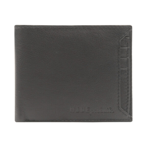 Pure Leather Men’s Black Color Bi Fold Extra Card Slot Wallet