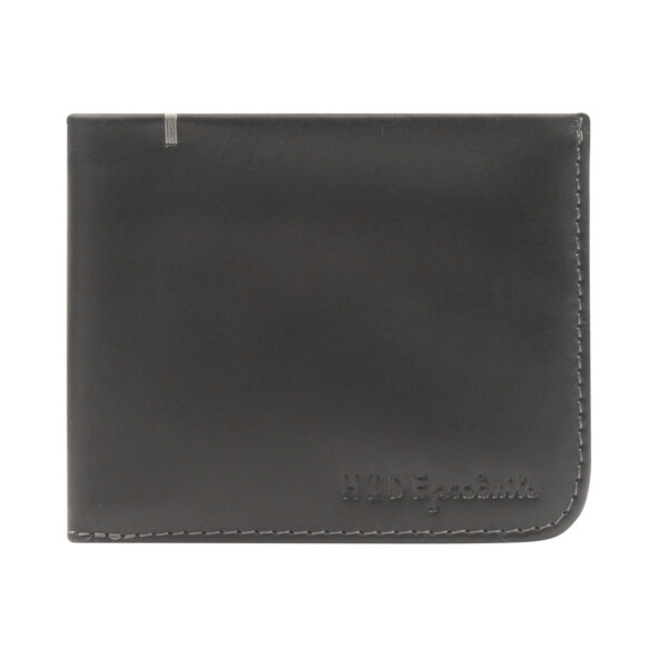 Pure Leather Men’s Black Color Bi Fold Curve Edge Wallet