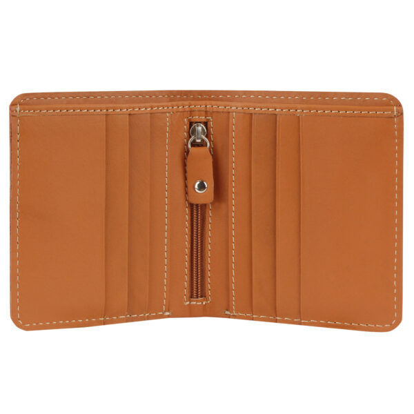 Pure Leather Men’s Tan Color Book Fold Wallet With Card Holder