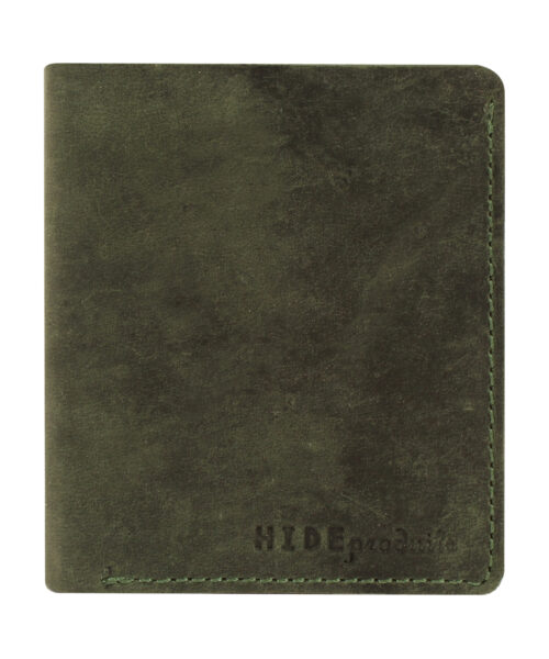 PURE LEATHER UNISEX DARK GREEN COLOR BOOK FOLD HAND STICH HUNTER WALLET
