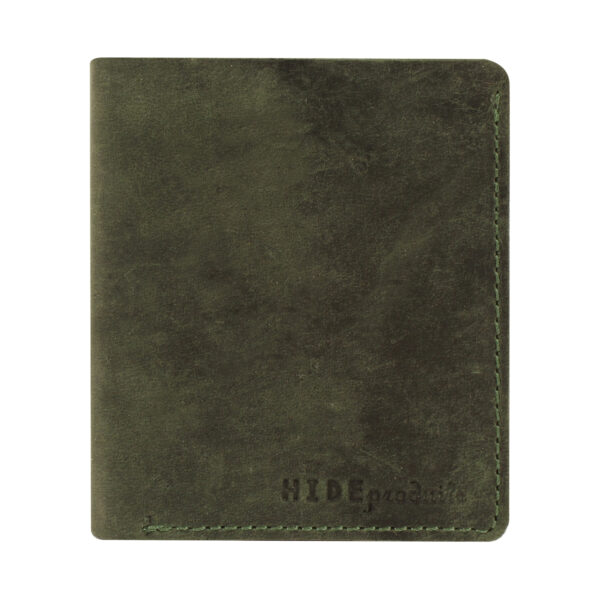 Pure Leather Unisex Dark Green Color Book Fold Hand Stich Hunter Wallet