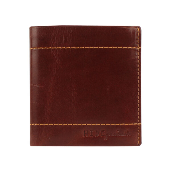 Pure Leather Men’s  Wine Color Book Fold Top 2 Stich Wallet