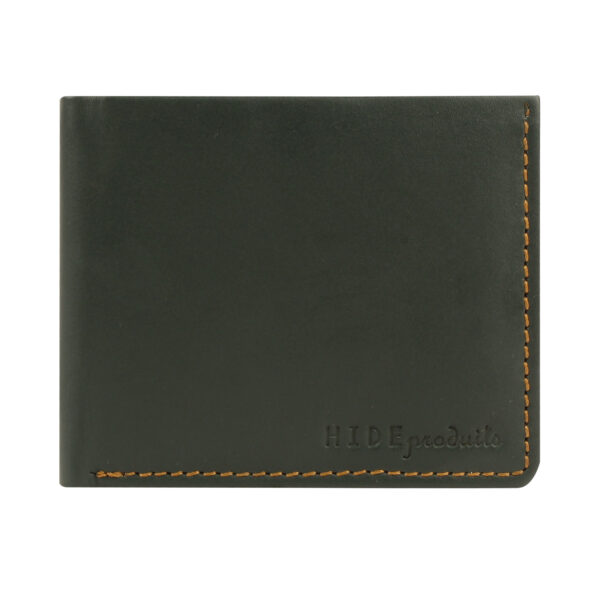 Pure Leather Men’s Dark Green Color Bi-Fold Contrast Stich Wallet