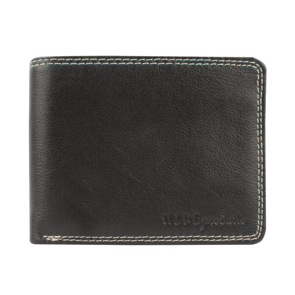 Pure Leather Men’s Black Color Bi Fold Top Stich Wallet